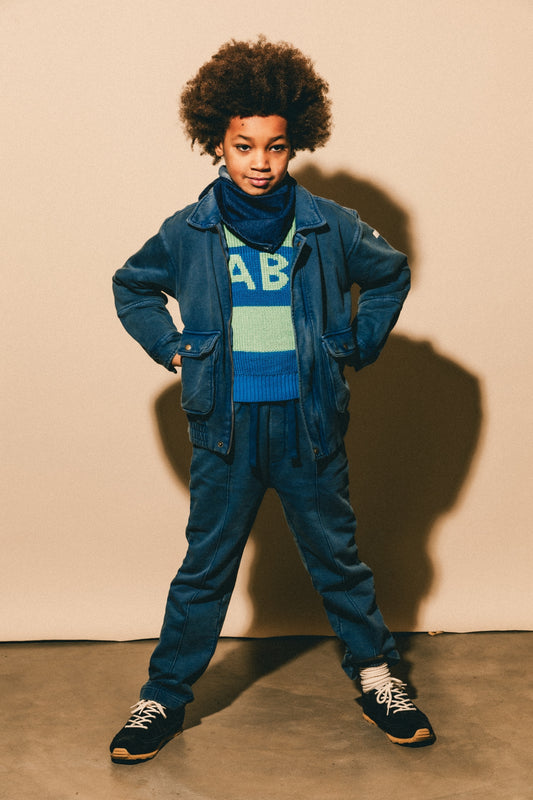 Gebreide groene streep trui Rhone