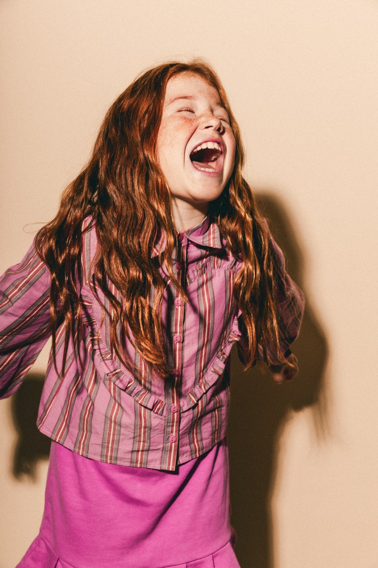 Streep blouse met ruffle hart Ayase