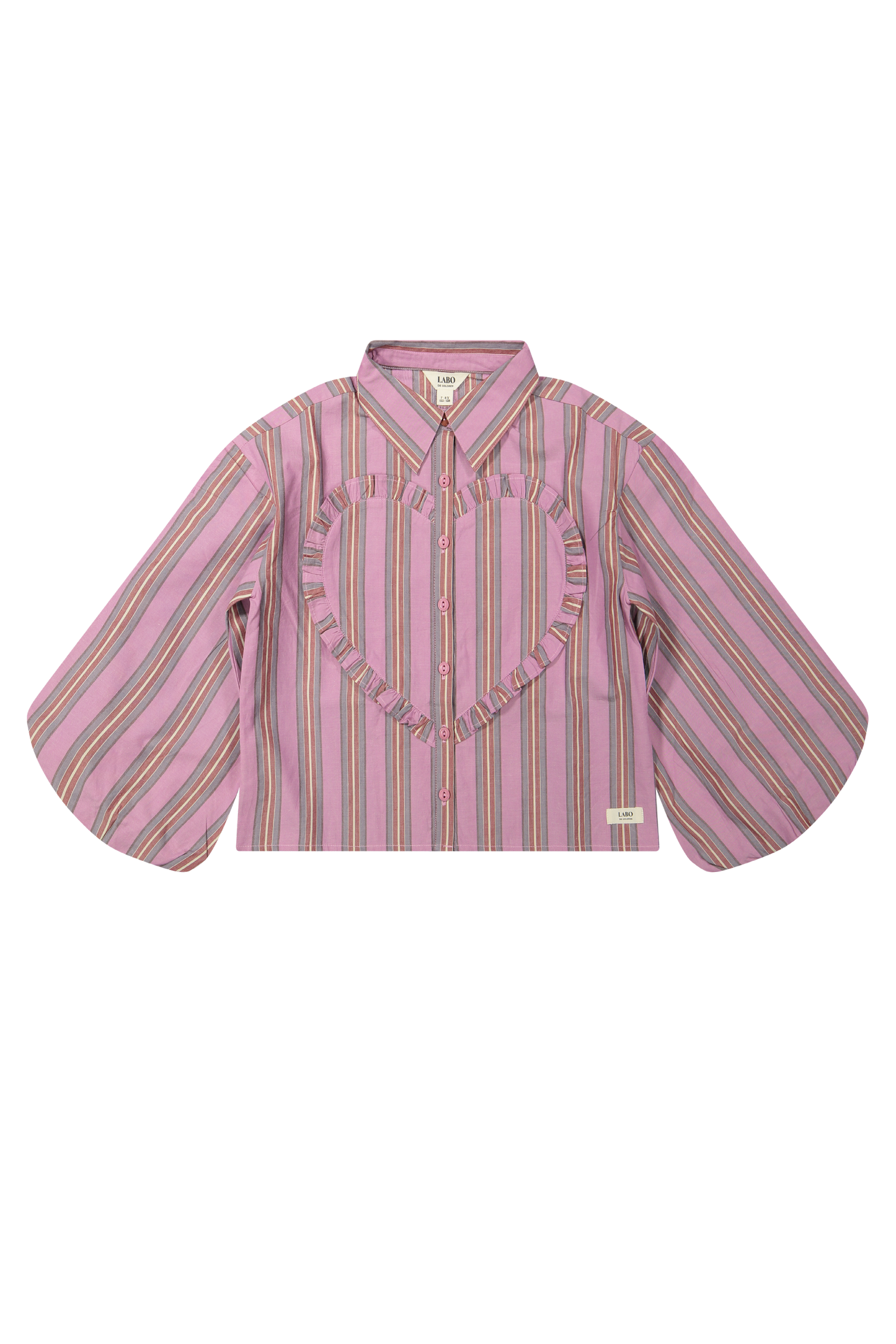 Streep blouse met ruffle hart Ayase