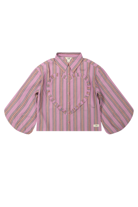 Streep blouse met ruffle hart Ayase