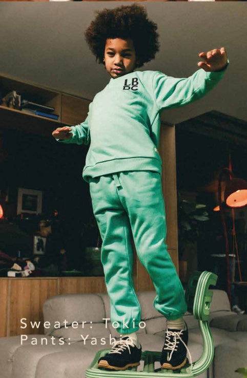 Zachte joggingsbroek licht groen Yashio